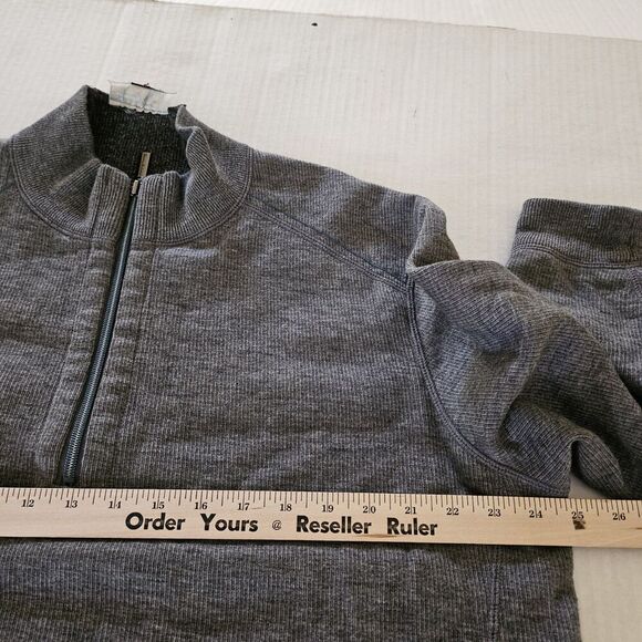 Tommy Bahama Sweater Mens XL Gray Reversible Sweatshirt Quarter Zip Pullover - Picture 8 of 10